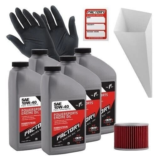 Factory Racing Parts SAE 10W-40 5qt Oil Change Kit Fits Kawasaki ZG1200