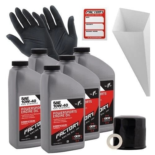 Factory Racing Parts 10W40 5Qt Oil Change Kit for Honda CBR1100XX VFR1200 GL1800