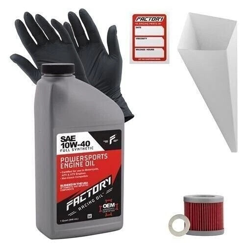 Factory Racing Parts 10W40 1Qt Oil Change Kit for Suzuki DR100, SP100D