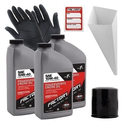 Factory Racing Parts SAE 10W-40 3qt Oil Change Kit Fits Kawasaki Ninja 650R