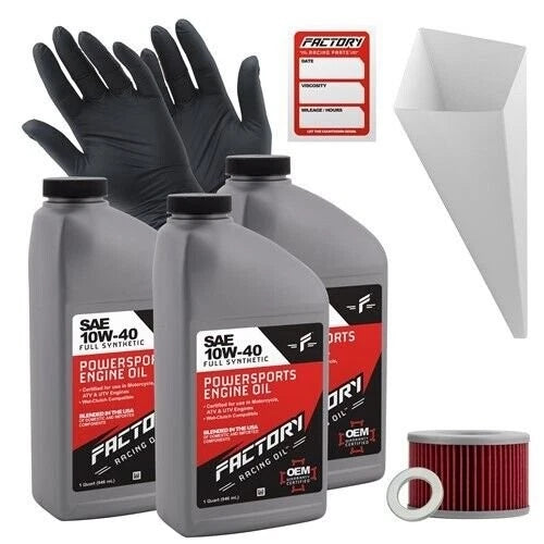 Factory Racing Parts 10W-40 3 Quart Oil Change Kit for Honda TRX400FA/FGA VTR250