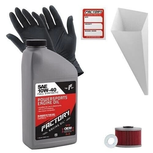Factory Racing Parts 10W40 Full Synthetic 1Qt Oil Change Kit for Kawasaki Z125