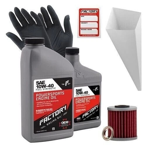 Factory Racing Parts 10W40 1.5Qt Oil Change Kit for Suzuki RM-Z250 2004-2006